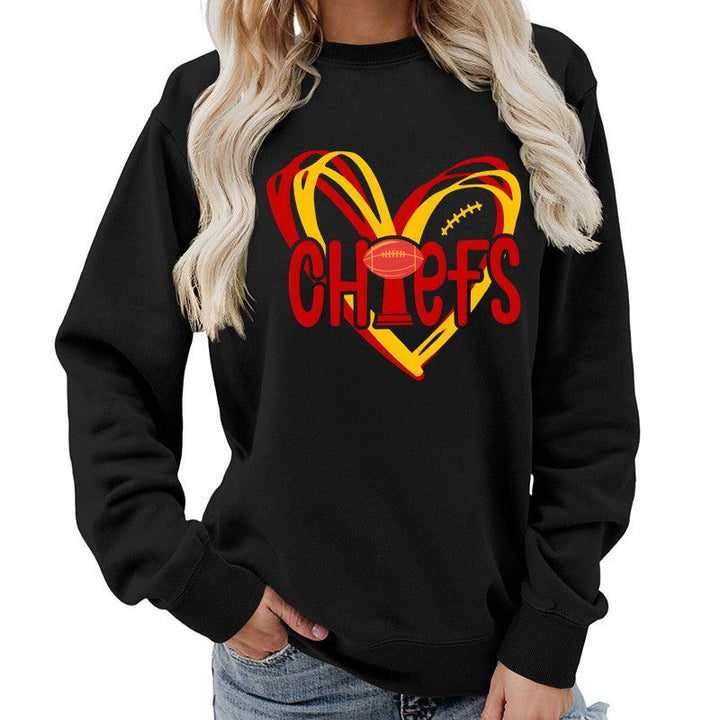 Sweatshirt pour femmes avec motif en cœur et graphiques sportifs créatifs