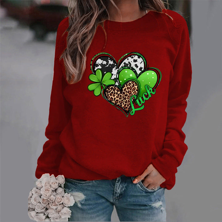 Sweatshirt pour femmes avec un design créatif en forme de cœur et un motif accrocheur