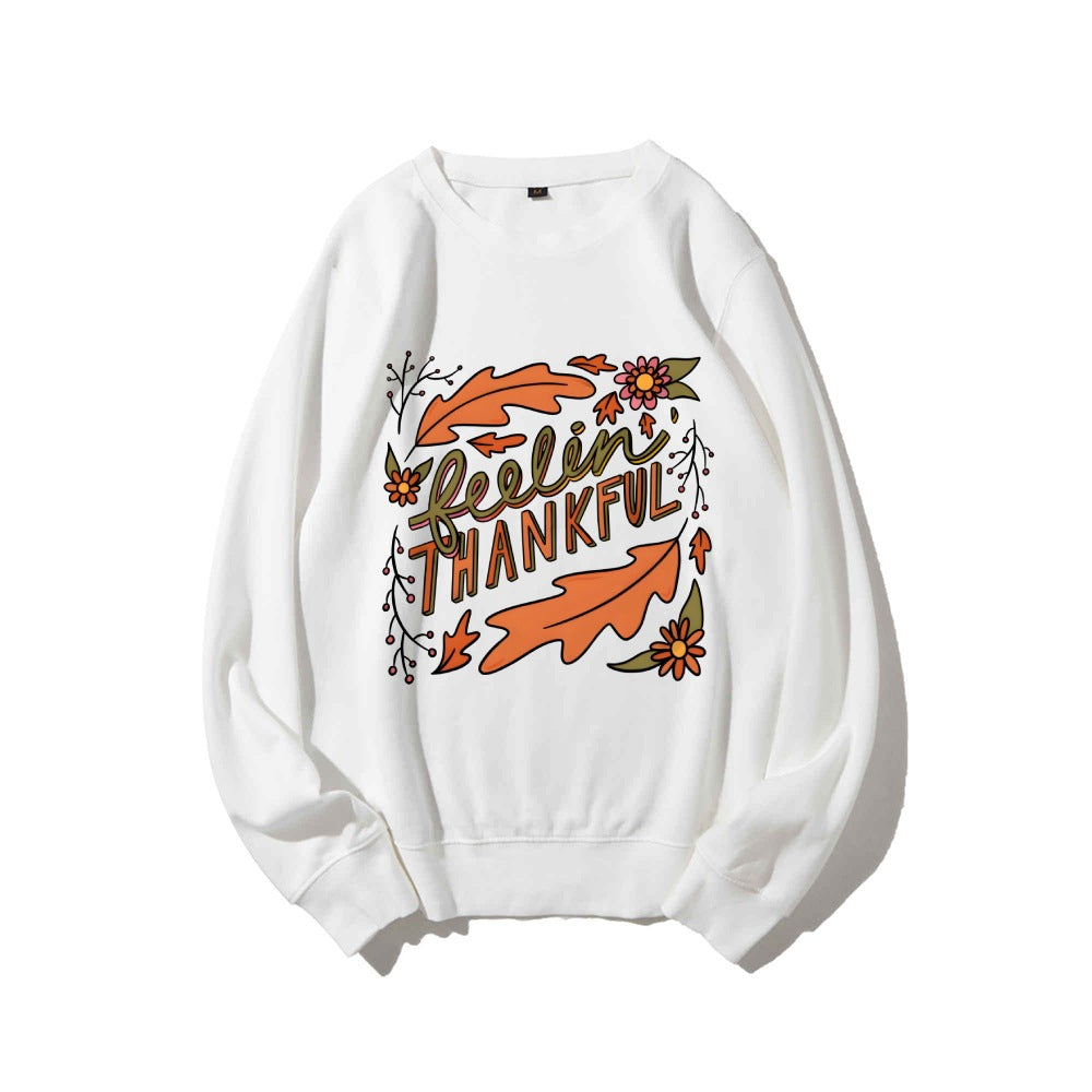 Sweatshirt pour femmes avec motif automnal coloré et inscription inspirante
