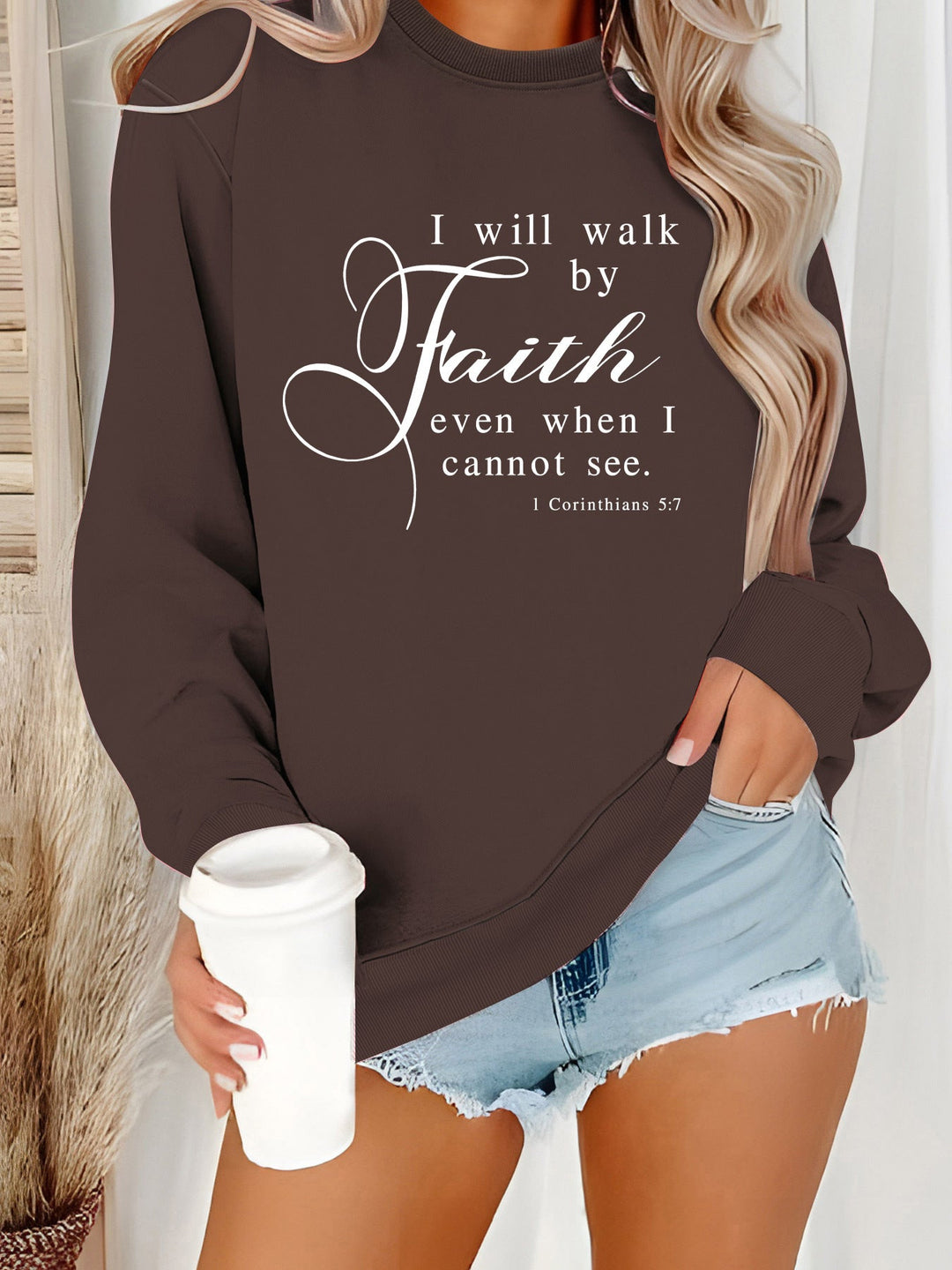 Sweat-shirt pour femmes avec inscription inspirante et matériau doux