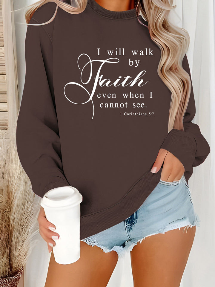 Sweat-shirt pour femmes avec inscription inspirante et matériau doux