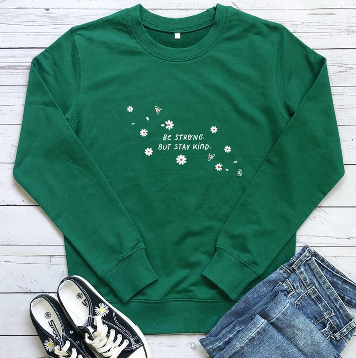 Sweatshirt pour femmes avec message inspirant et design floral