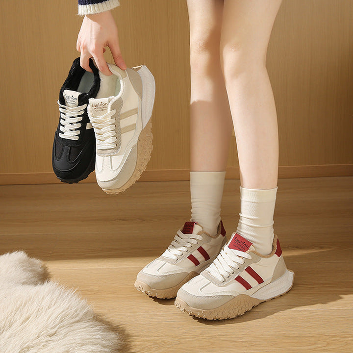 Baskets Sportives Femme avec Doublure en Fleece Confortable et Semelle Antidérapante