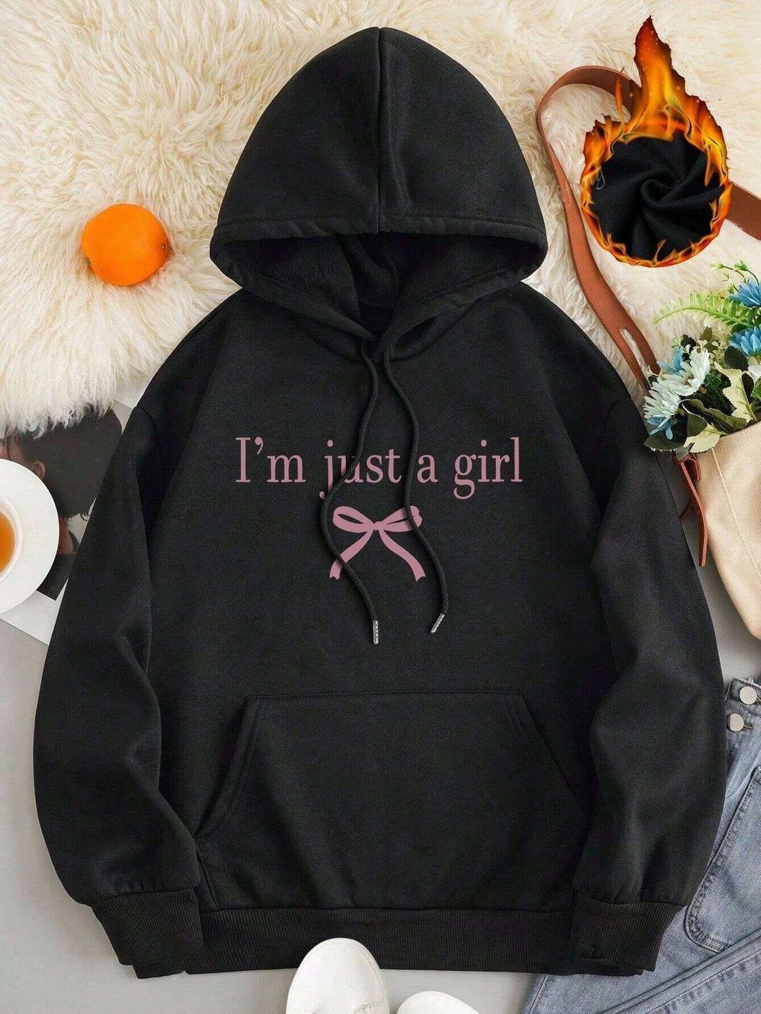 Sweat à capuche pour femmes avec une citation moderne et une coupe classique