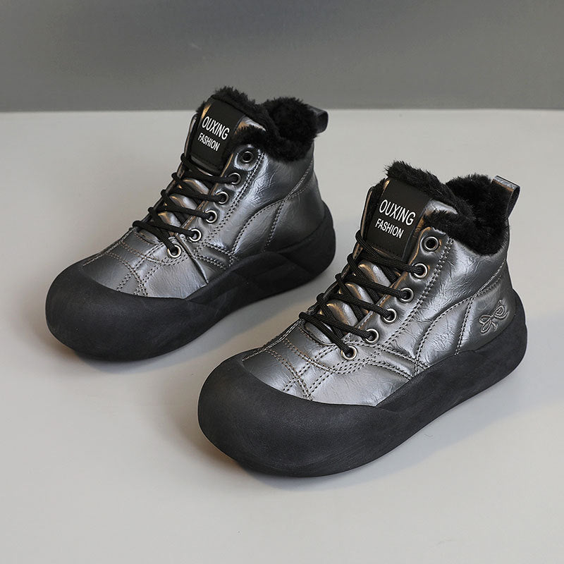Bottes d'hiver à la mode pour femmes avec doublure chaude et semelle antidérapante