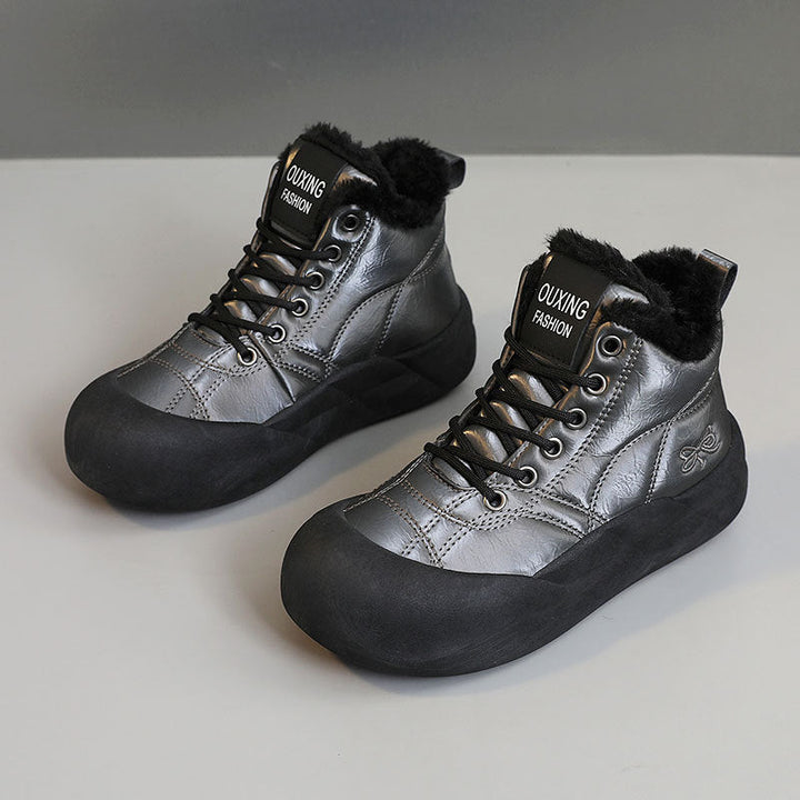 Bottes d'hiver à la mode pour femmes avec doublure chaude et semelle antidérapante