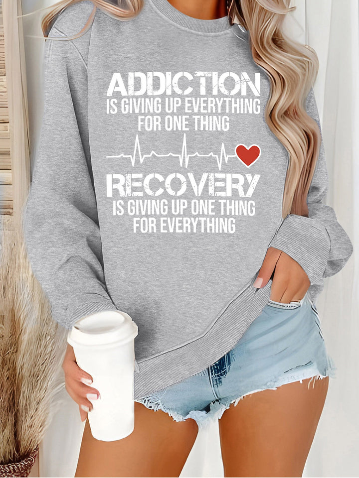 Sweatshirt pour femmes avec impression inspirante et coupe décontractée