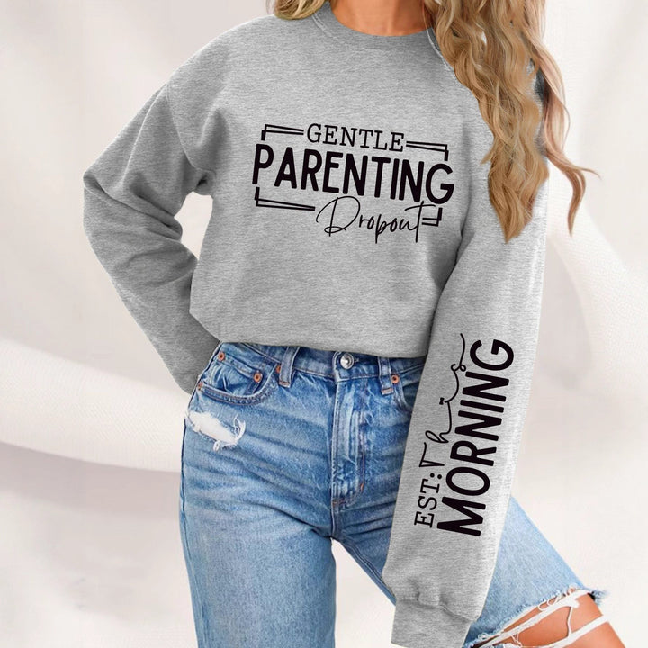 Sweat-shirt pour femmes avec un motif parental unique imprimé et une coupe décontractée