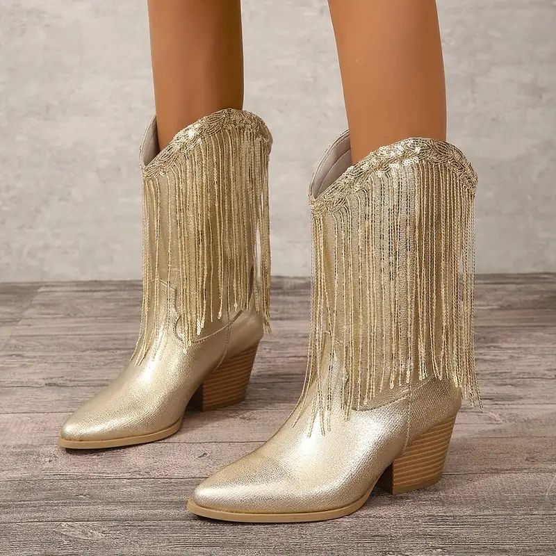 Bottes Cowboy Mi-Mollet Pour Femmes | Talon