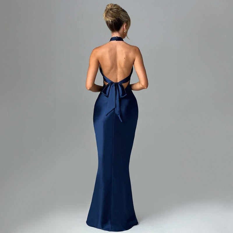 Helena - Robe maxi à dos nu pour invitée de mariage