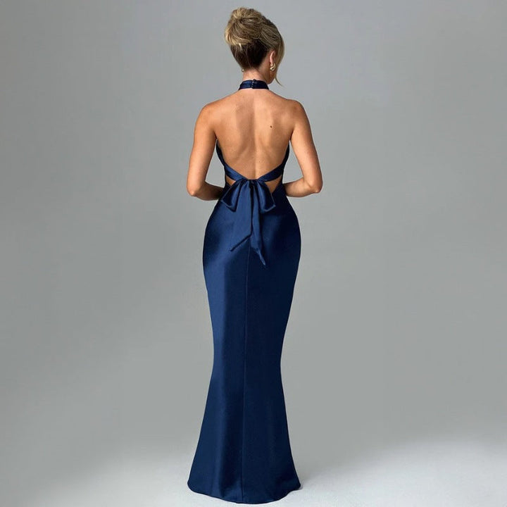 Helena - Robe maxi à dos nu pour invitée de mariage