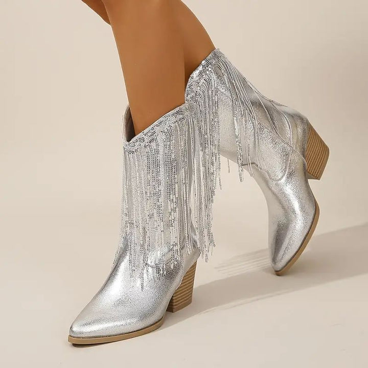 Bottes Cowboy Mi-Mollet Pour Femmes | Talon