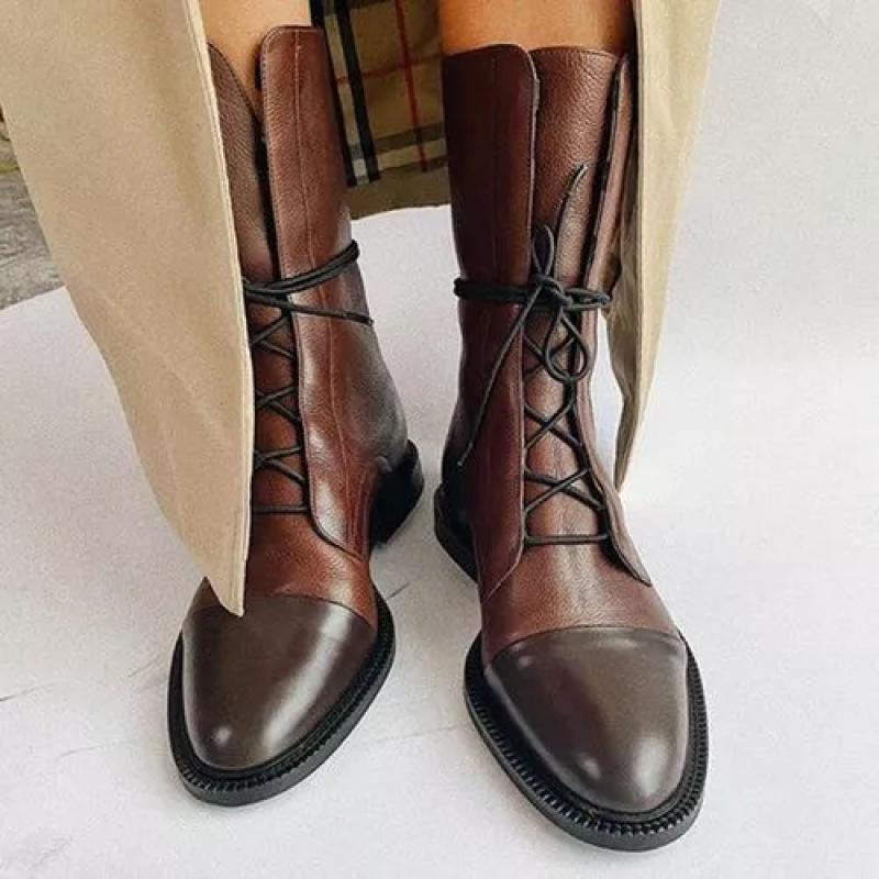 Bottes d'hiver en cuir noir élégantes, confortables et durables pour femmes
