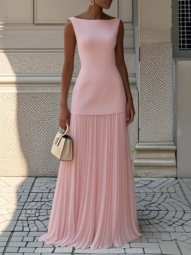 Serena - Robe maxi plissée