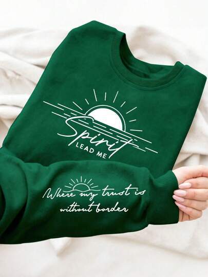 Sweat-shirt pour femmes avec impression inspirante et tissu doux