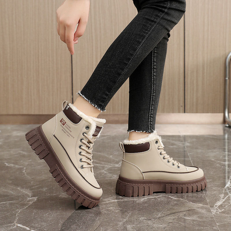 Bottes montantes d'hiver pour femmes avec doublure douillette et semelle profilée robuste