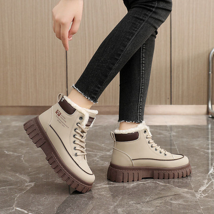 Bottes montantes d'hiver pour femmes avec doublure douillette et semelle profilée robuste