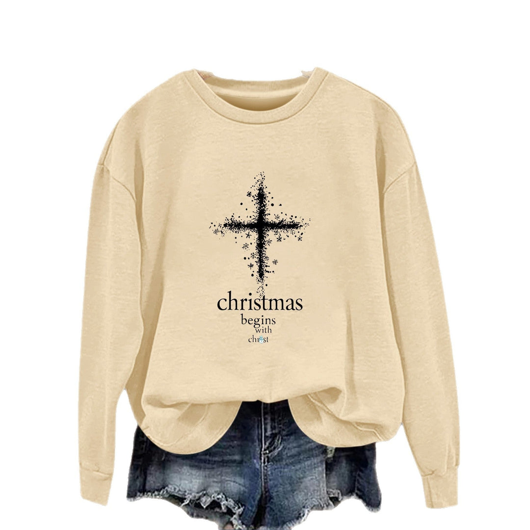 Sweatshirt pour femmes avec motif chrétien et intérieur doux