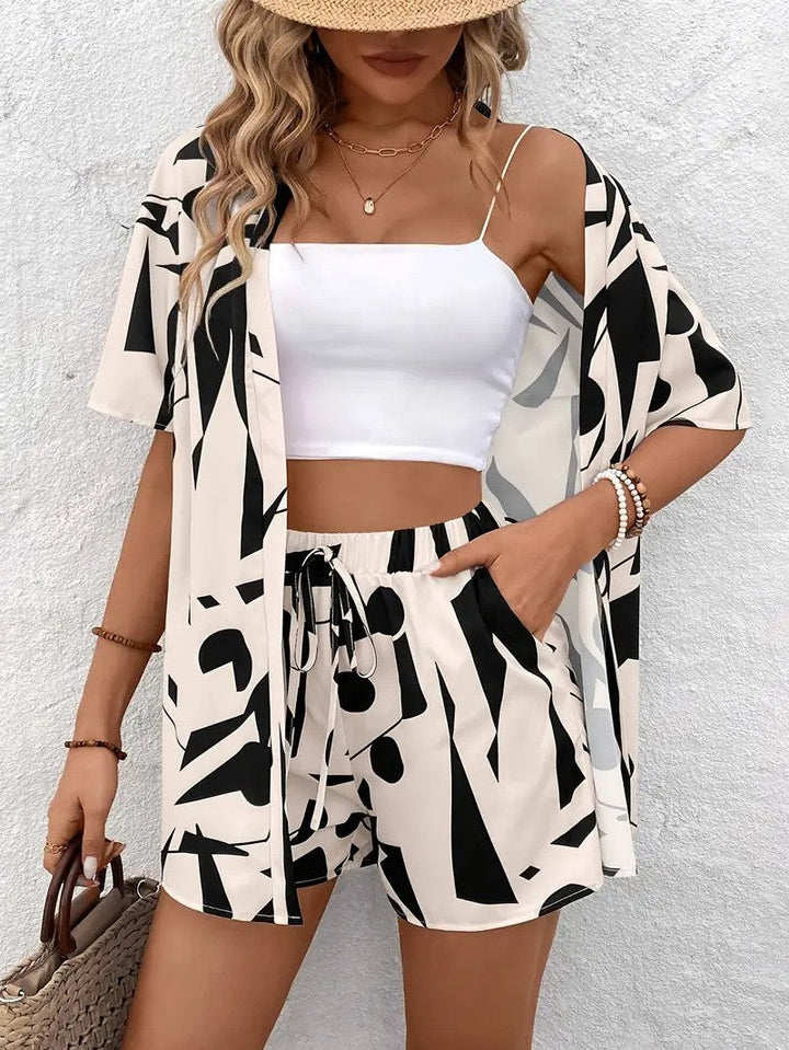 Hana | Ensemble Kimono Femme Short Imprimé Floral Été