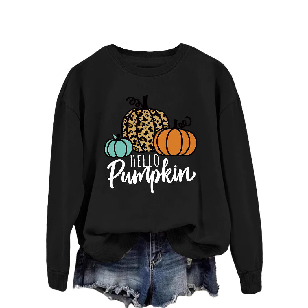 Sweatshirt pour femmes avec motif automnal créatif et coupe décontractée