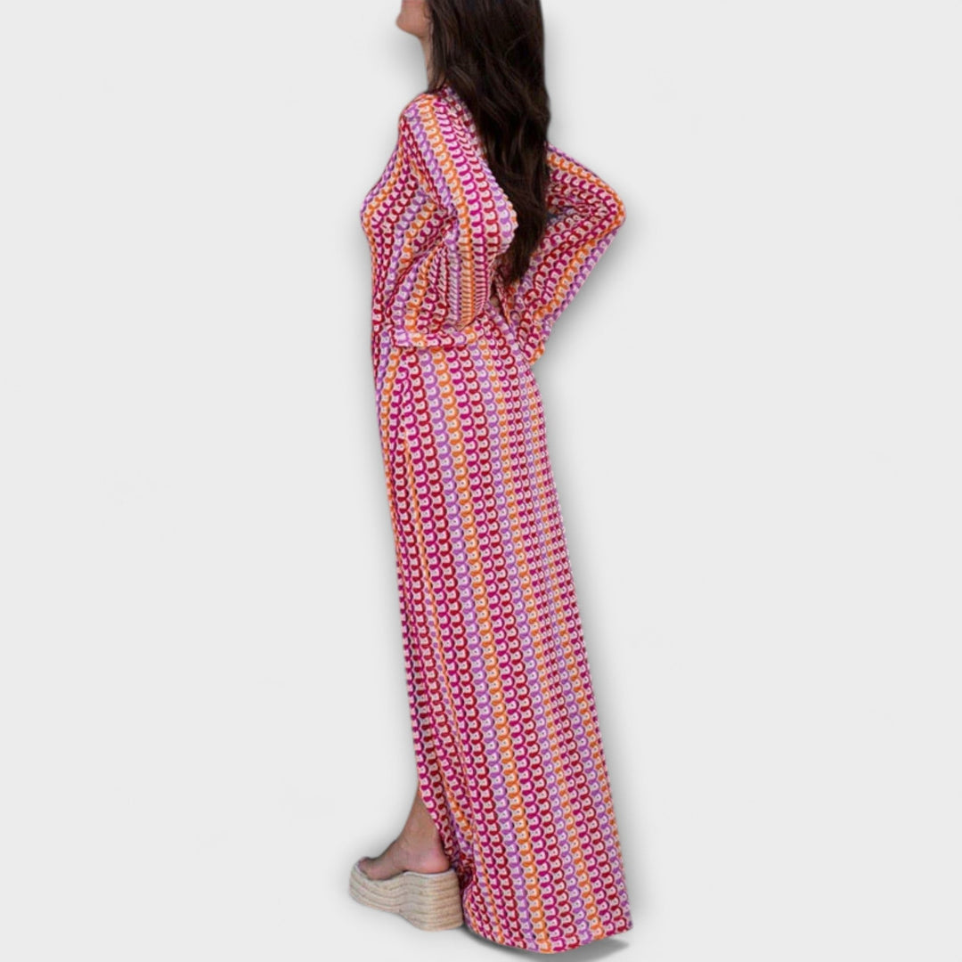 Eliora – Robe maxi avec décolleté en V et ambiance de vacances