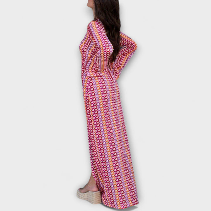 Eliora – Robe maxi avec décolleté en V et ambiance de vacances