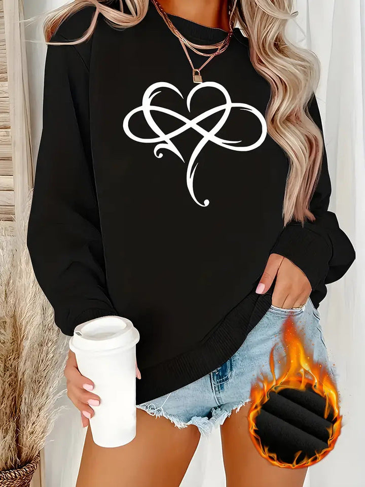 Sweatshirt pour femmes avec un design de cœur créatif et une coupe décontractée