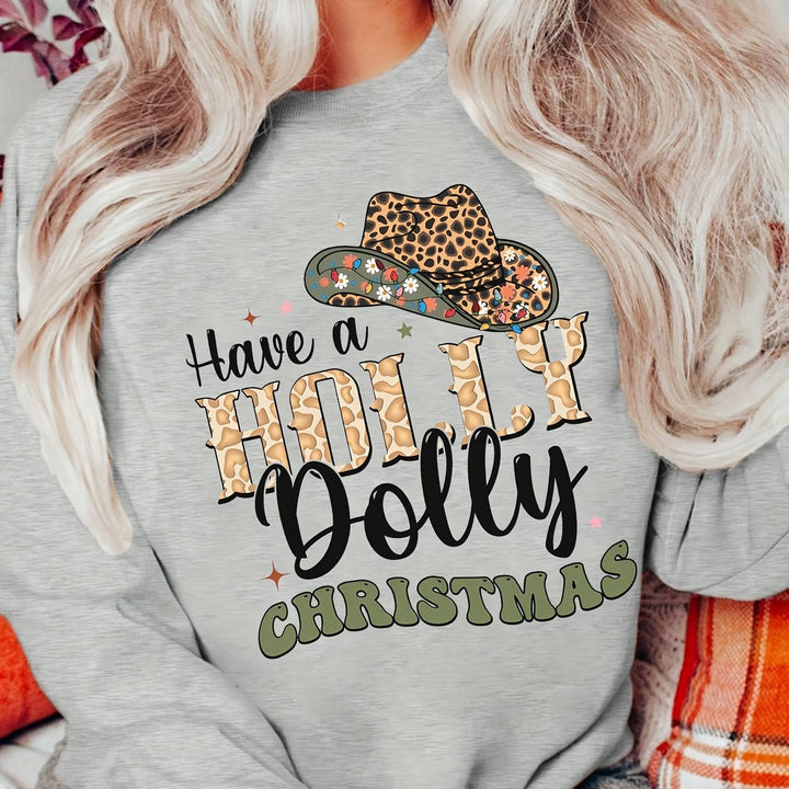 Sweatshirt pour femmes avec motif créatif de Noël et inscription stylée