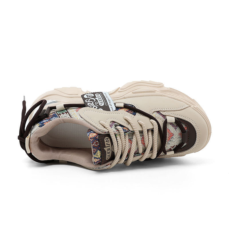 Baskets Chunky Sportives pour Femmes avec un Mélange de Motifs Exclusif et un Matériau Résistant