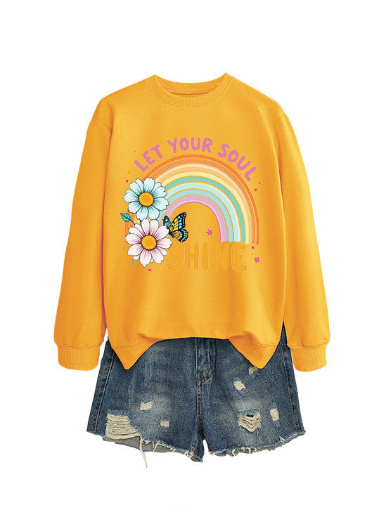 Sweat-shirt pour femmes avec dégradé de couleurs et design graphique floral
