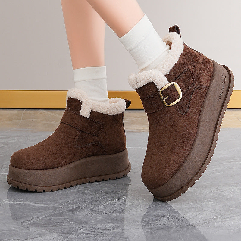 Bottes d'hiver pour femmes avec doublure intérieure en polaire de haute qualité et boucle à la mode