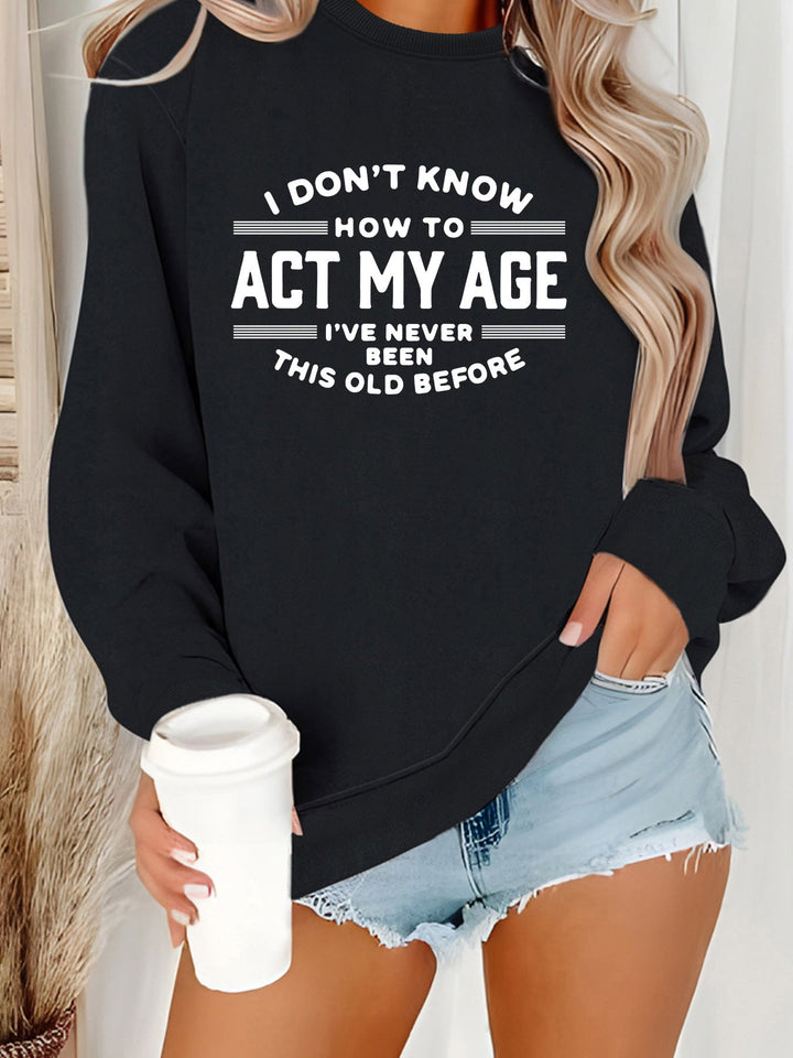 Sweatshirt pour femmes avec impression humoristique et coupe décontractée