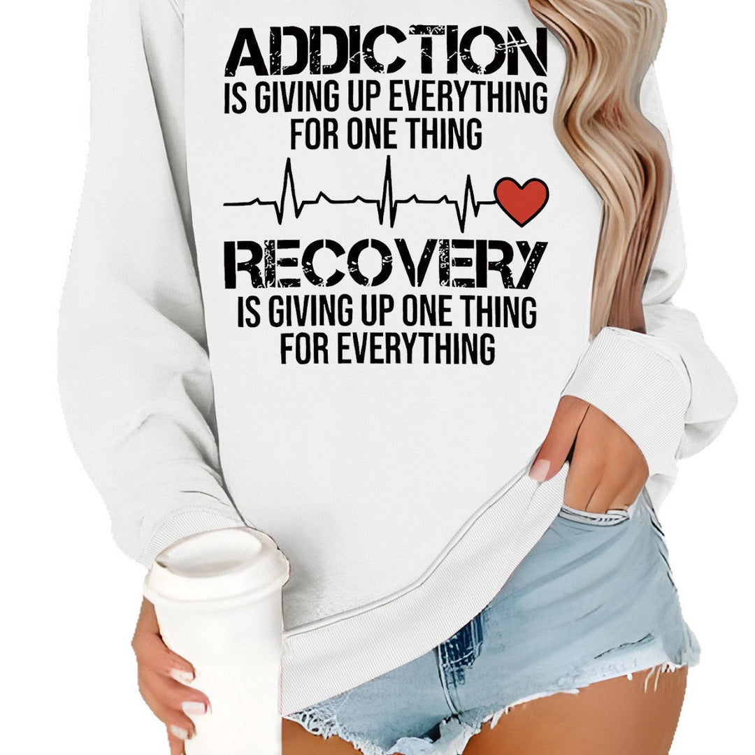 Sweatshirt pour femmes avec impression inspirante et coupe décontractée