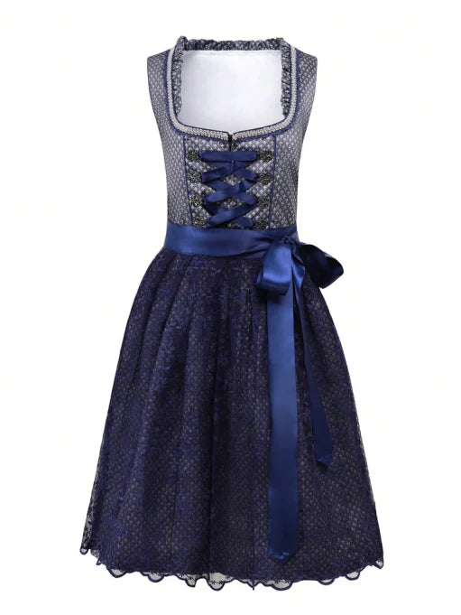 Robe Dirndl Midi Élégante pour Femmes | Festive
