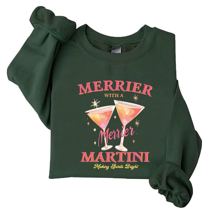 Sweatshirt pour femmes avec motif cocktail créatif et coupe décontractée