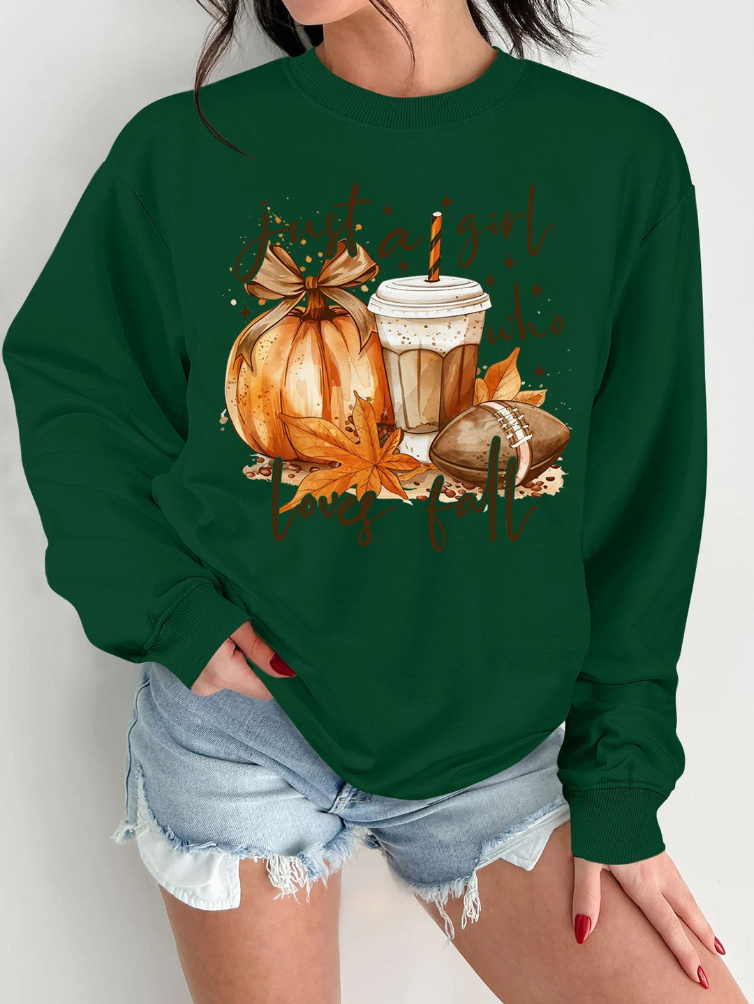 Sweat-shirt pour femmes avec motif automnal et impression inspirante