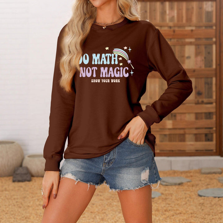 Sweat-shirt décontracté pour femmes avec motif mathématique inspirant