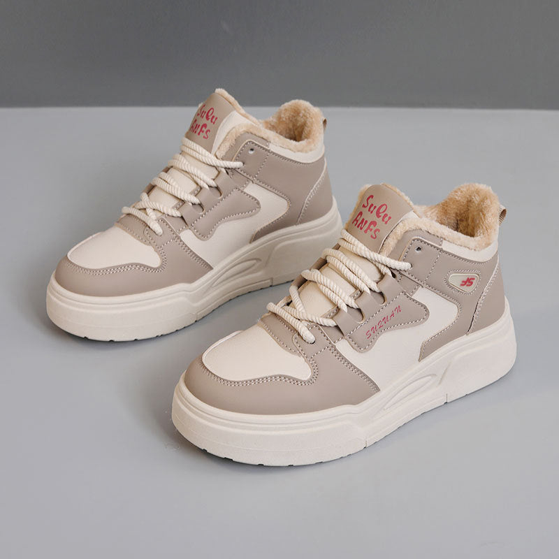 Baskets montantes sportives pour dames avec doublure en molleton doux