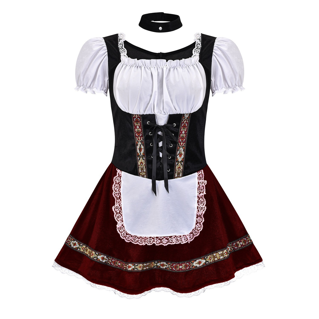 Robe Dirndl Mini Oktoberfest Élégante pour Femmes
