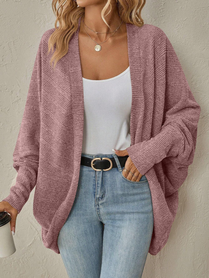 Veste en tricot décontractée pour femmes avec manches raglan et coupe ample