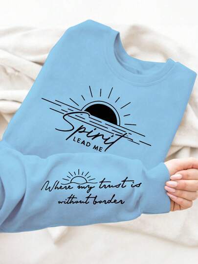 Sweat-shirt pour femmes avec impression inspirante et tissu doux