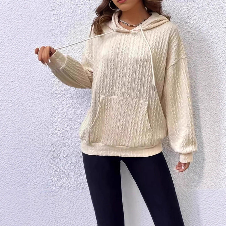 Hoodie pour femmes avec design tricoté structuré et coupe confortable