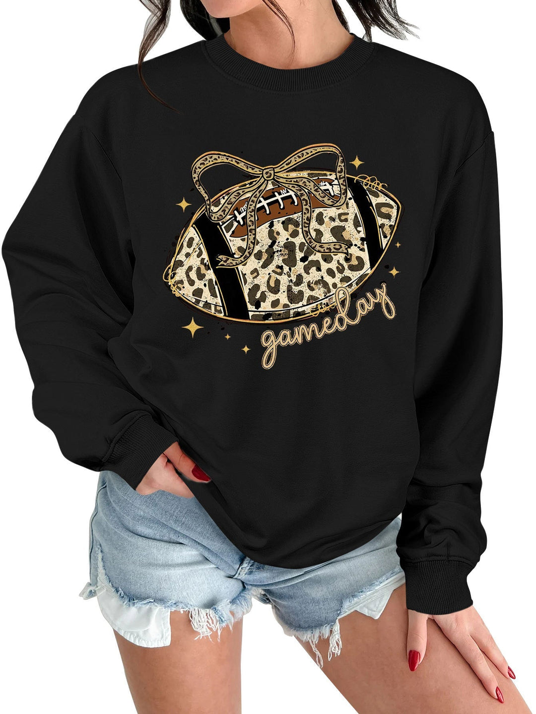 Sweat-shirt femme avec motif sportif captivant et coupe décontractée