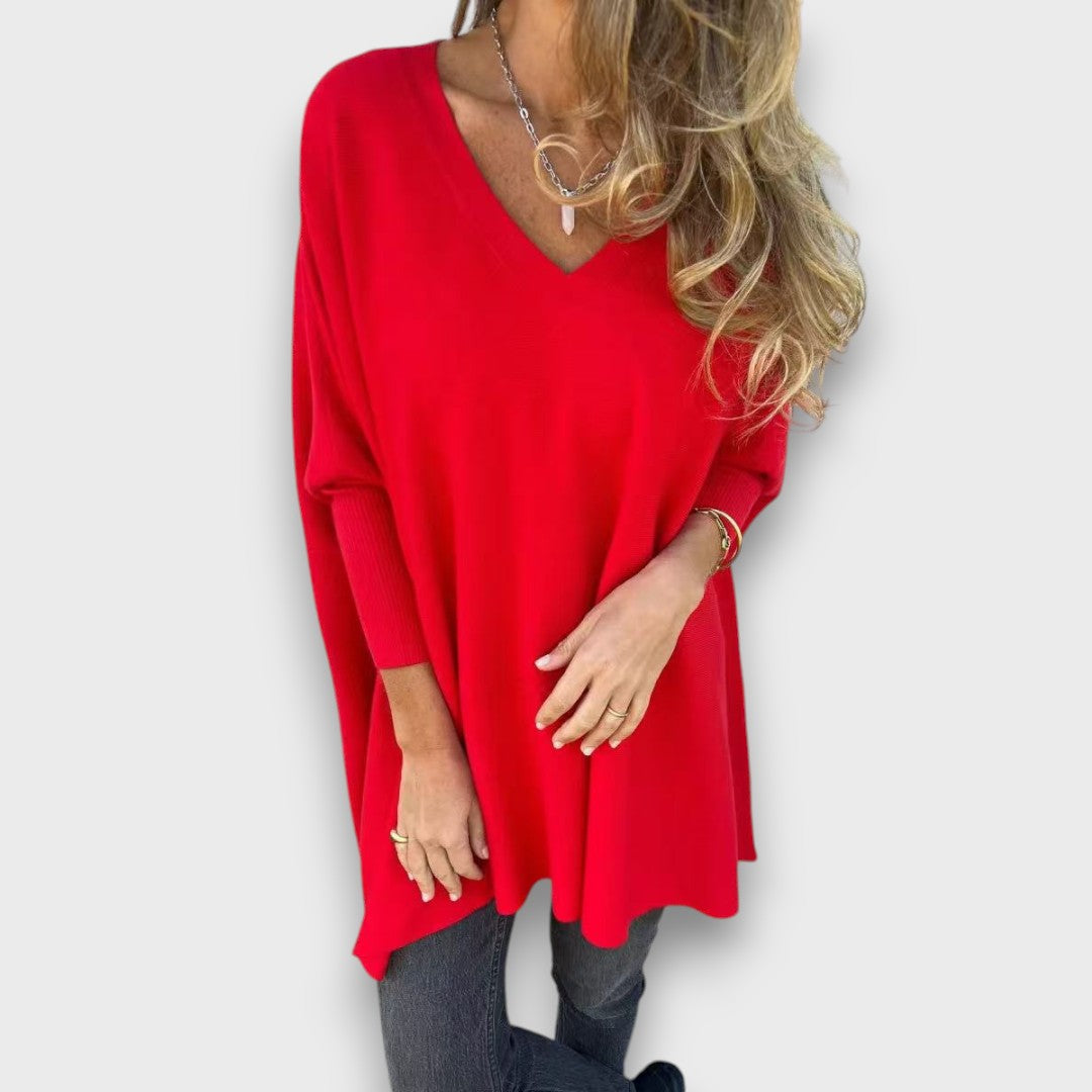 Leona – Tunika en tricot décontractée avec décolleté en V