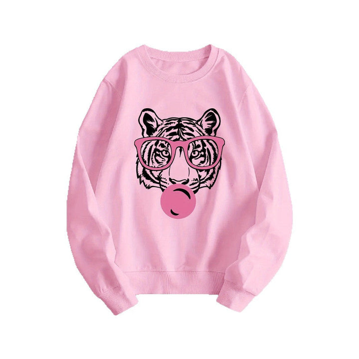 Sweat-shirt pour femmes avec un design créatif de tigre et une coupe décontractée
