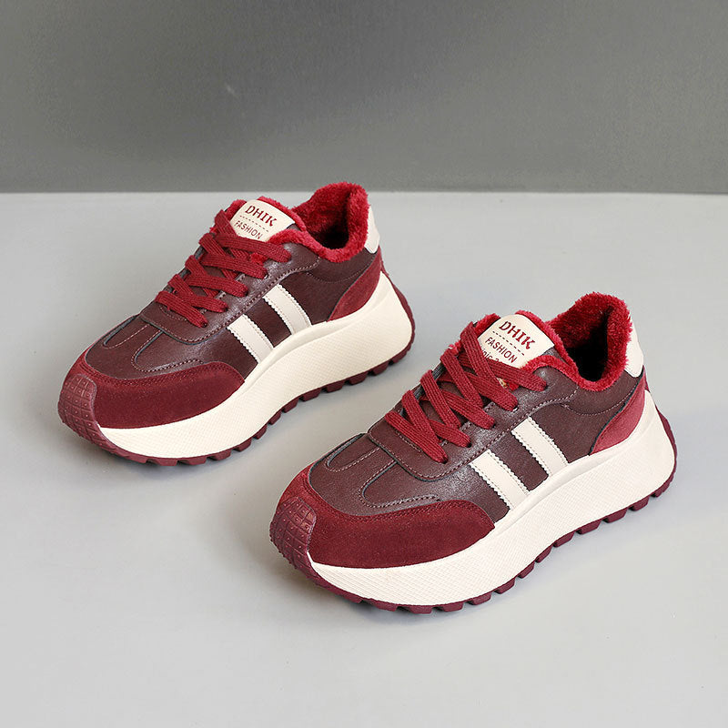 Baskets montantes confortables et chaudes pour femmes avec doublure en polaire