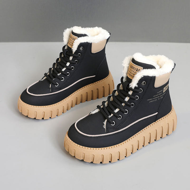 Bottes d'hiver Chunky pour femmes avec doublure chaude