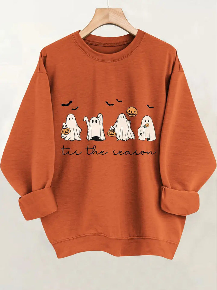 Sweatshirt pour femmes avec motif d'Halloween joyeux et coupe décontractée