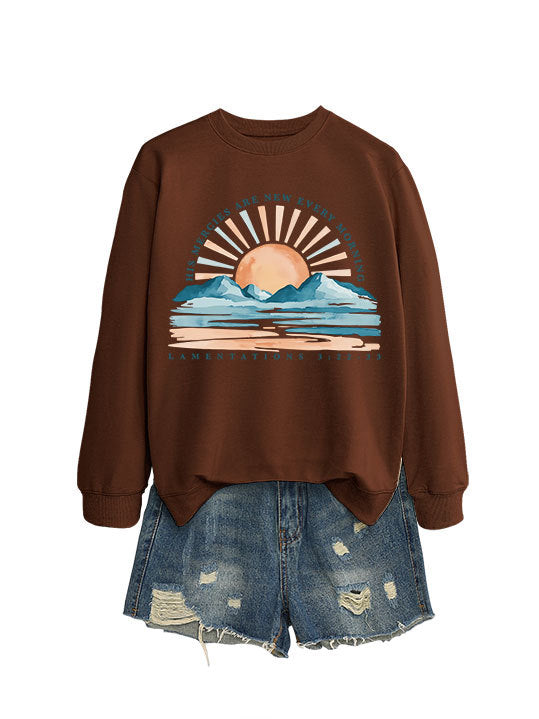 Sweat-shirt pour femmes avec un design inspirant de lever de soleil et une coupe décontractée