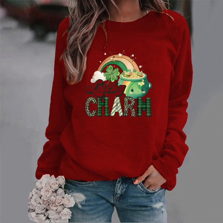 Sweatshirt pour femmes avec motif de chance créatif